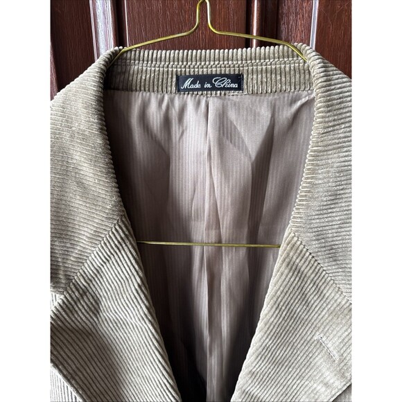 Monsieur Adolfo Khaki Brown Corduroy Sport Coat Suit Jacket Blazer Sz 46L - Picture 2 of 9
